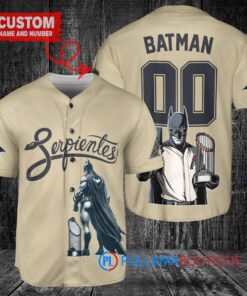 Arizona Diamondbacks x DC Comics Batman The Dark Knight with Trophy Custom Baseball Jersey Sand