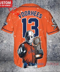 Astros Jason Voorhees Halloween World Series Trophy Custom Jersey - Orange
