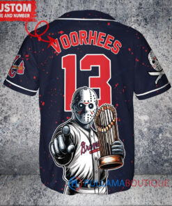 Atlanta Braves Jason Voorhees Halloween World Series Trophy Baseball Jersey