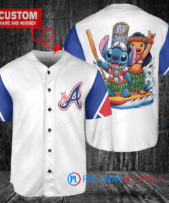 Atlanta Braves x Lilo & Stitch Trophy Baseball Jersey White - City Connect