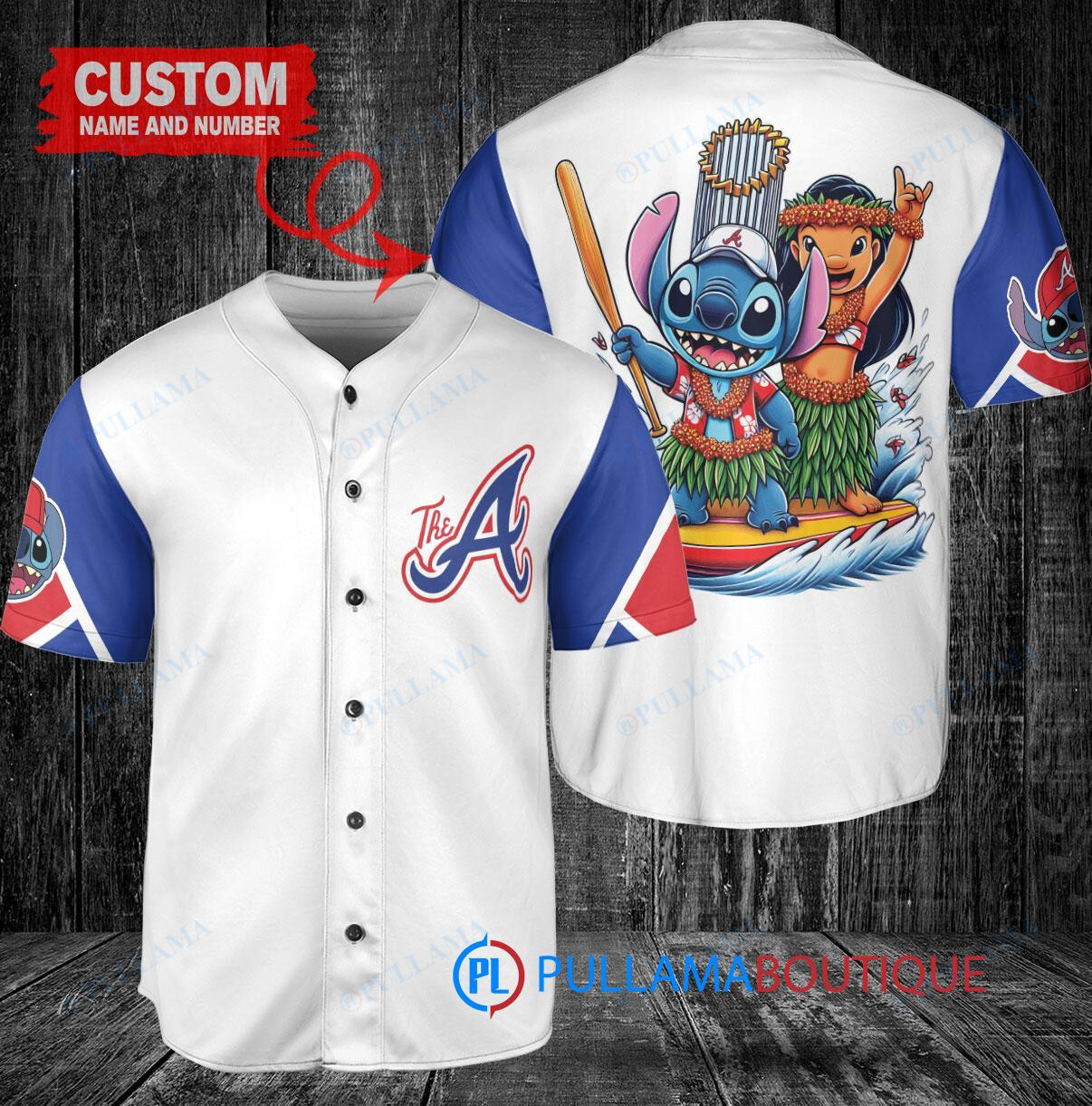 Atlanta Braves x Lilo & Stitch Trophy Baseball Jersey White - City Connect