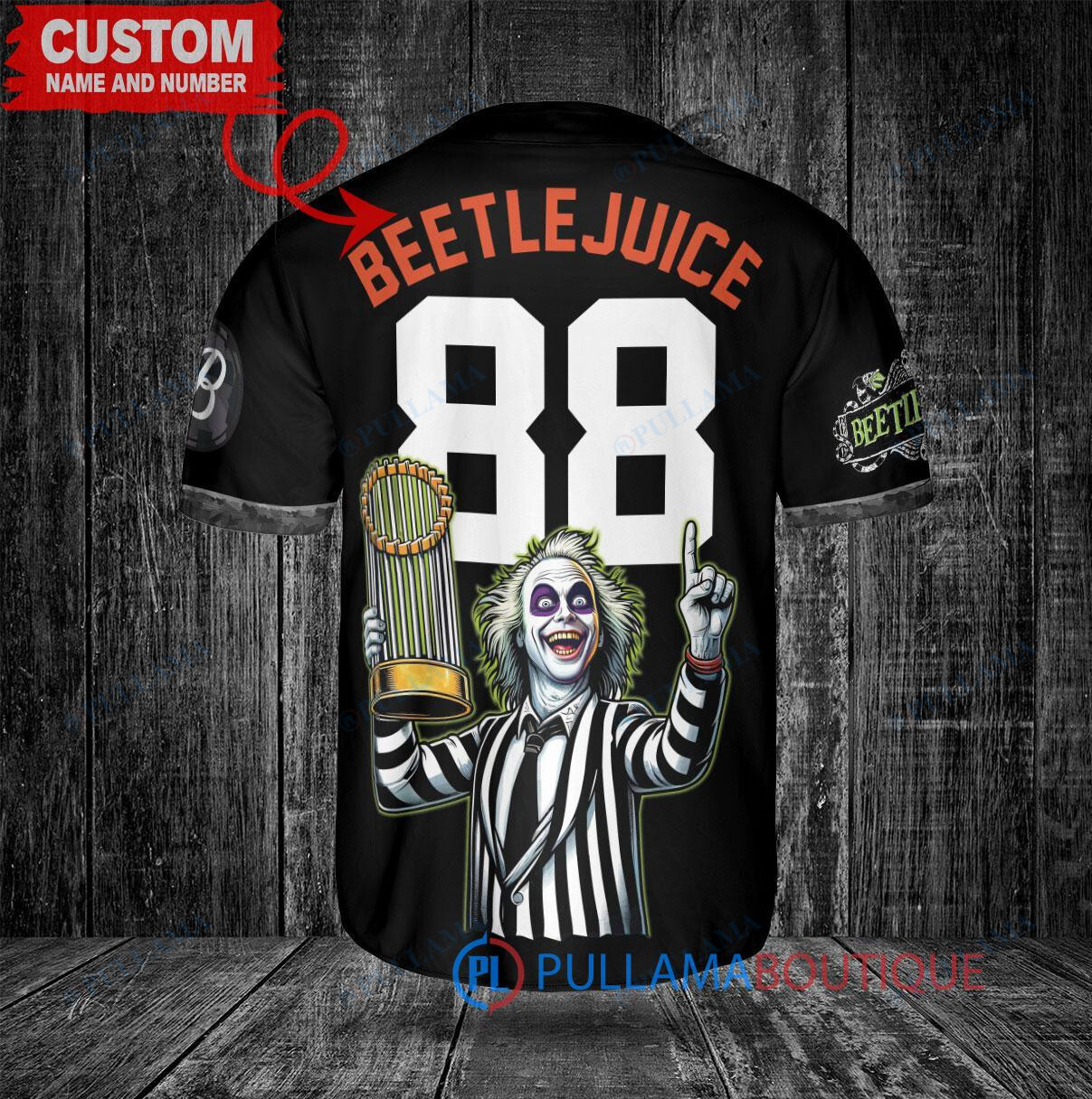 Baltimore Orioles Beetlejuice Halloween World Series Trophy Baseball Jersey