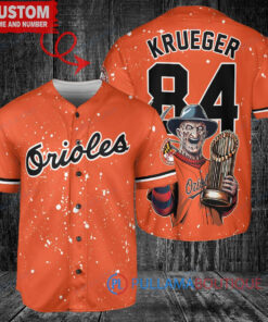 Baltimore Orioles Freddy Krueger Halloween World Series Trophy Baseball Jersey