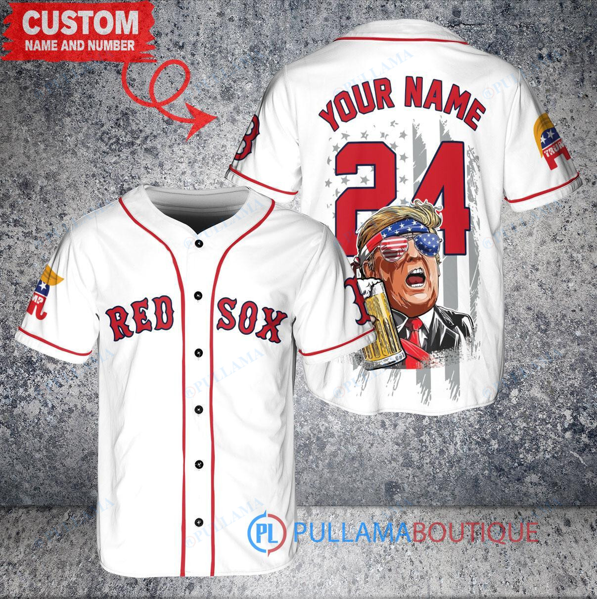 Boston Red Sox x Limited Edition with World Series Trophy Custom Baseball Jersey White