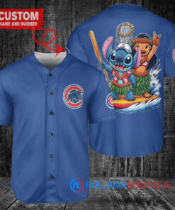 Chicago Cubs x Lilo & Stitch with Trophy Baseball Jersey Royal