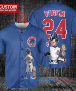 Chicago Cubs x Vegeta Super Saiyan Dragon Ball Z with Trophy Custom Baseball Jersey Royal