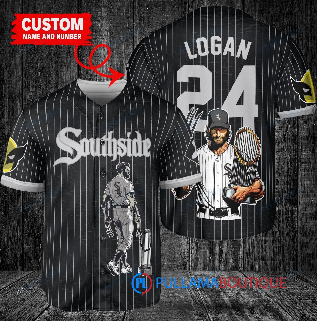 Chicago White Sox Wolverine Logan Trophy Baseball Jersey Black City Connect