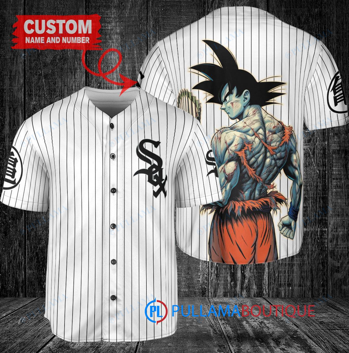 Chicago White Sox x Son Goku Kakarot Super Saiyan Dragon Ball Z with Trophy Baseball Jersey White