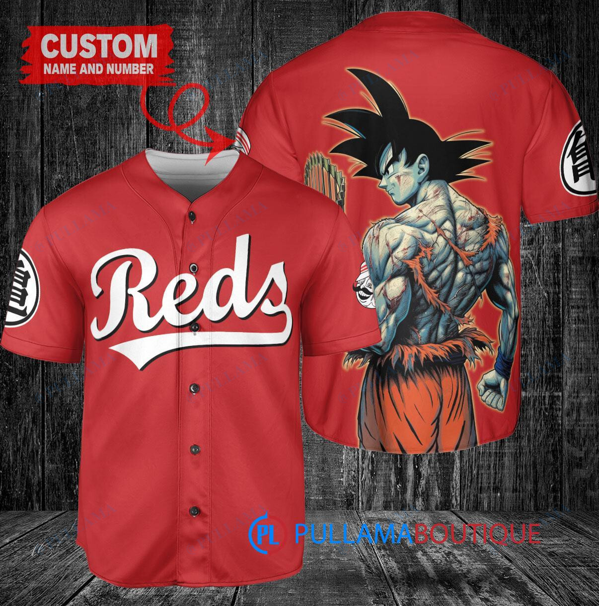 Cincinnati Reds x Son Goku Kakarot Super Saiyan Dragon Ball Z with Trophy Baseball Jersey Red