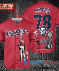 Cleveland Guardians x Halloween Michael Myers with Trophy Custom Baseball Jersey Red