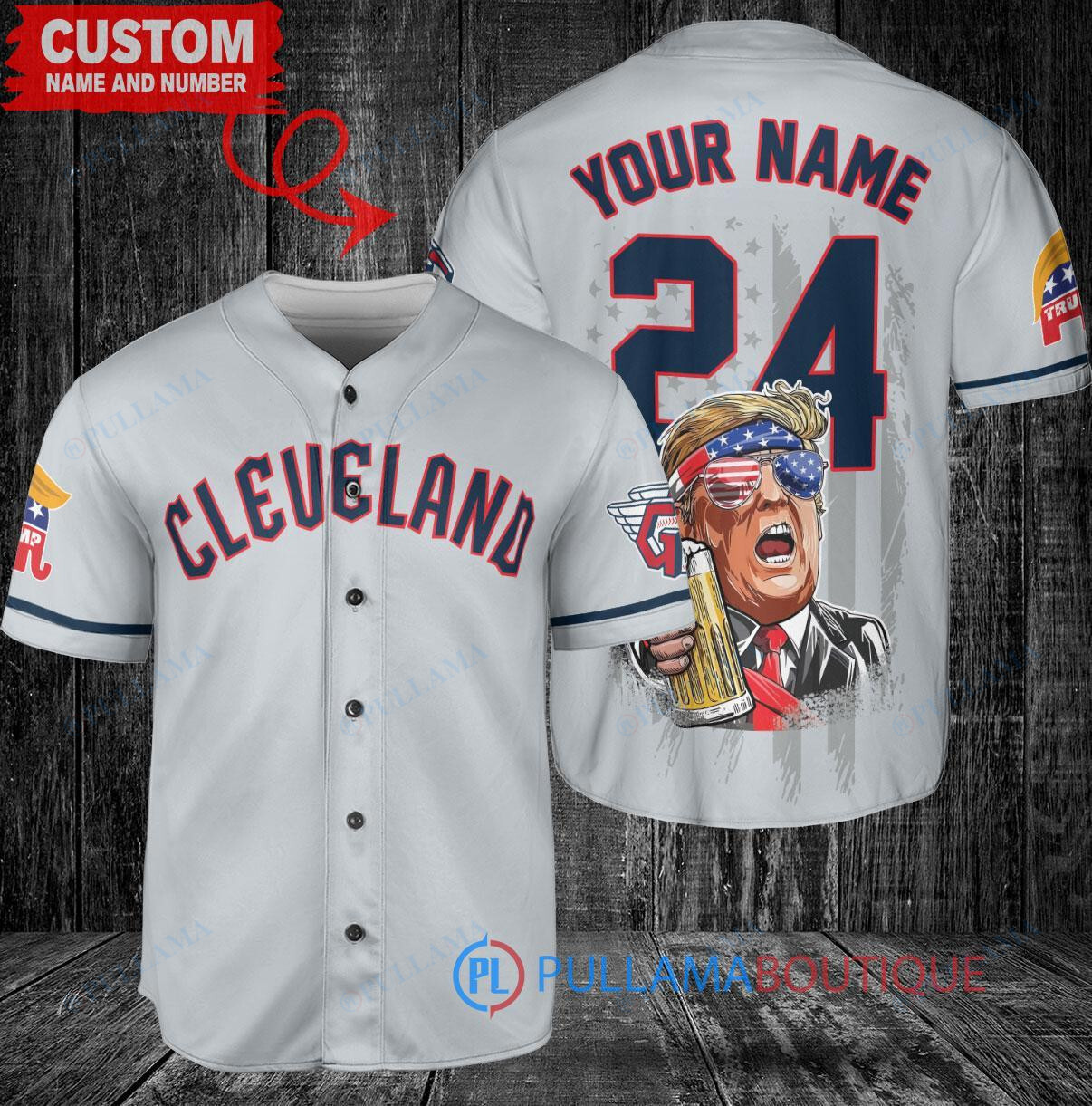 Cleveland Guardians x Limited Edition with World Series Trophy Custom Baseball Jersey Gray