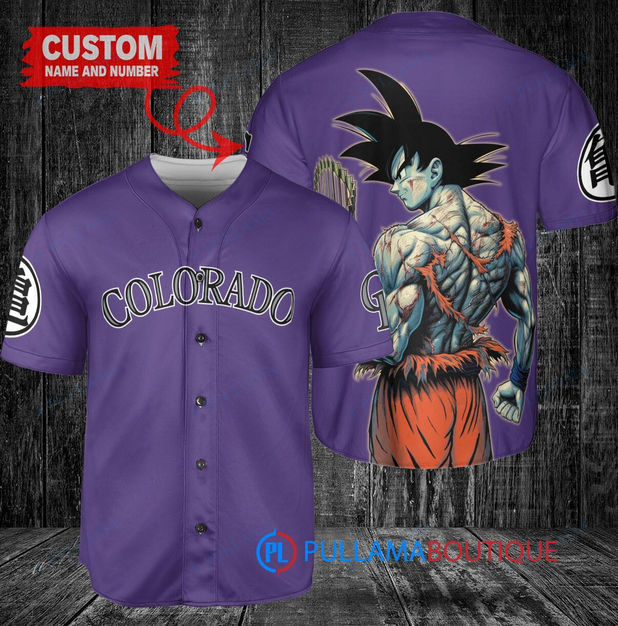 Colorado Rockies x Son Goku Kakarot Super Saiyan Dragon Ball Z with Trophy Baseball Jersey Purple