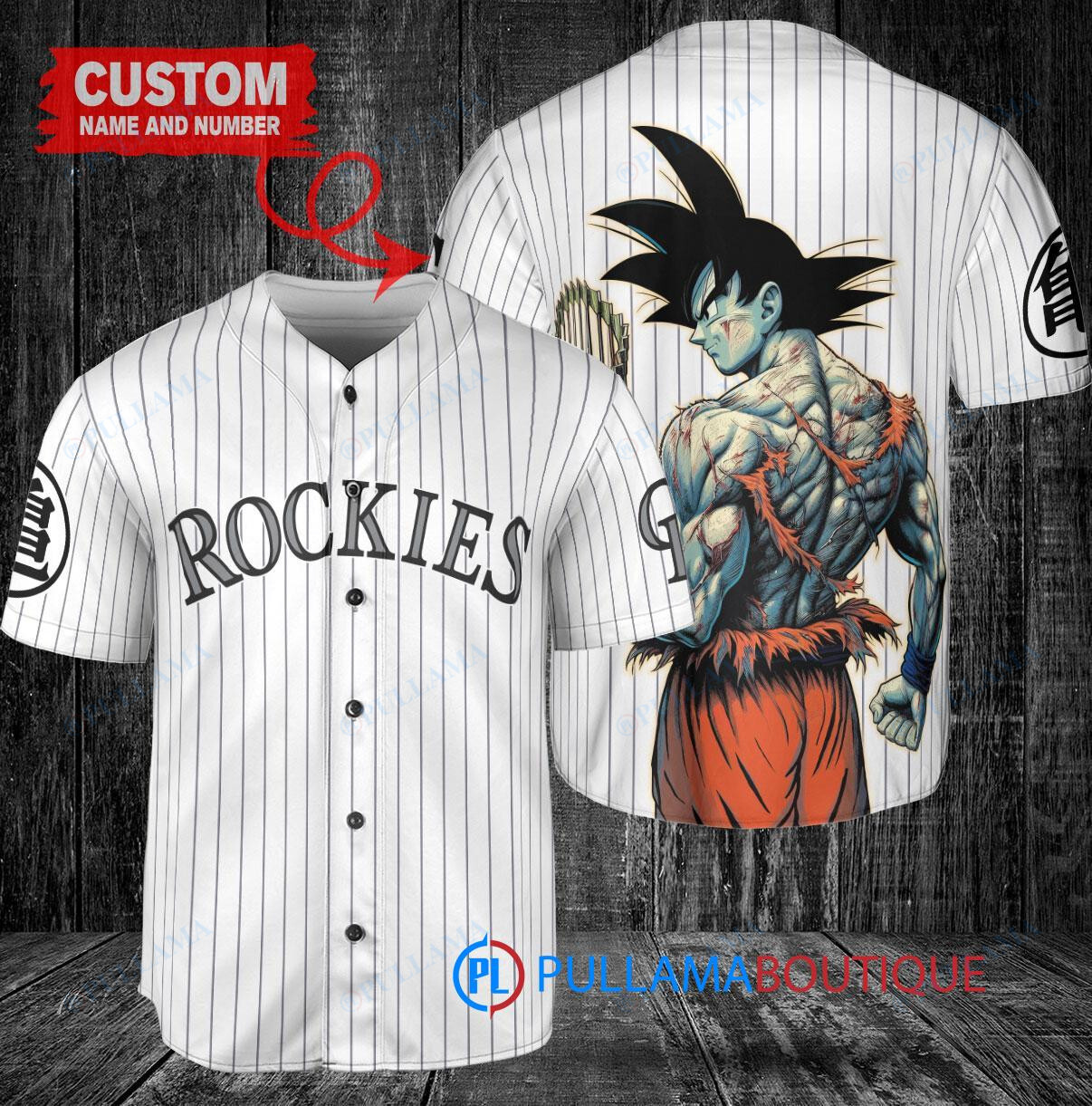 Colorado Rockies x Son Goku Kakarot Super Saiyan Dragon Ball Z with Trophy Baseball Jersey White