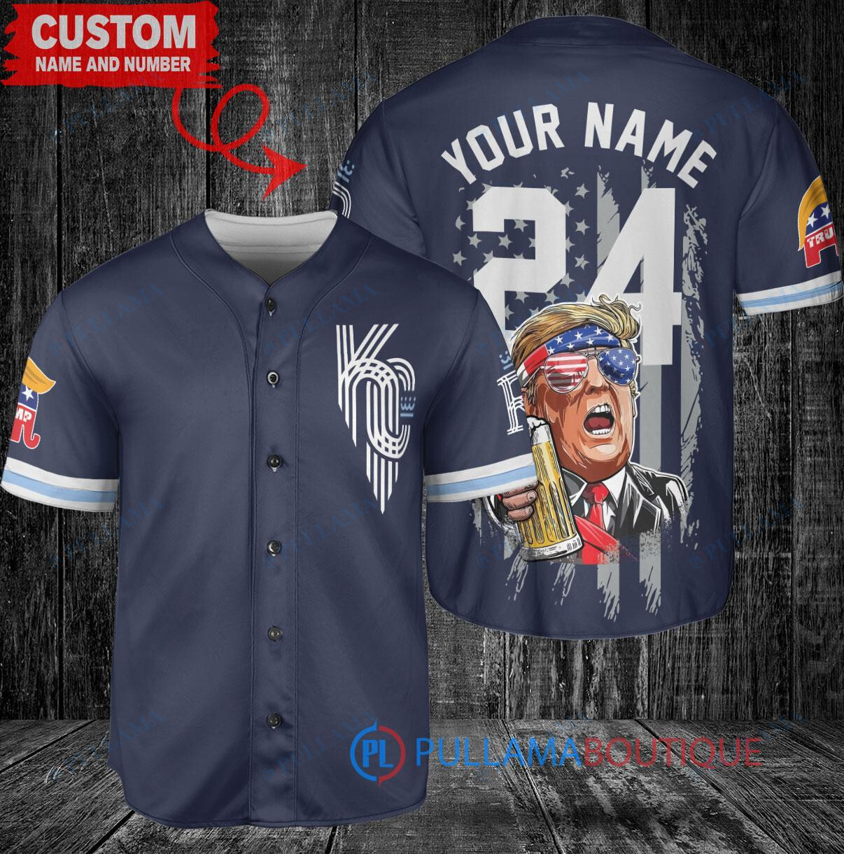 Kansas City Royals x Limited Edition with World Series Trophy Custom Baseball Jersey Navy