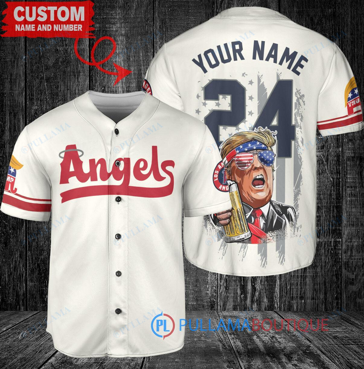 Los Angeles Angels x Limited Edition with World Series Trophy Custom Baseball Jersey Cream