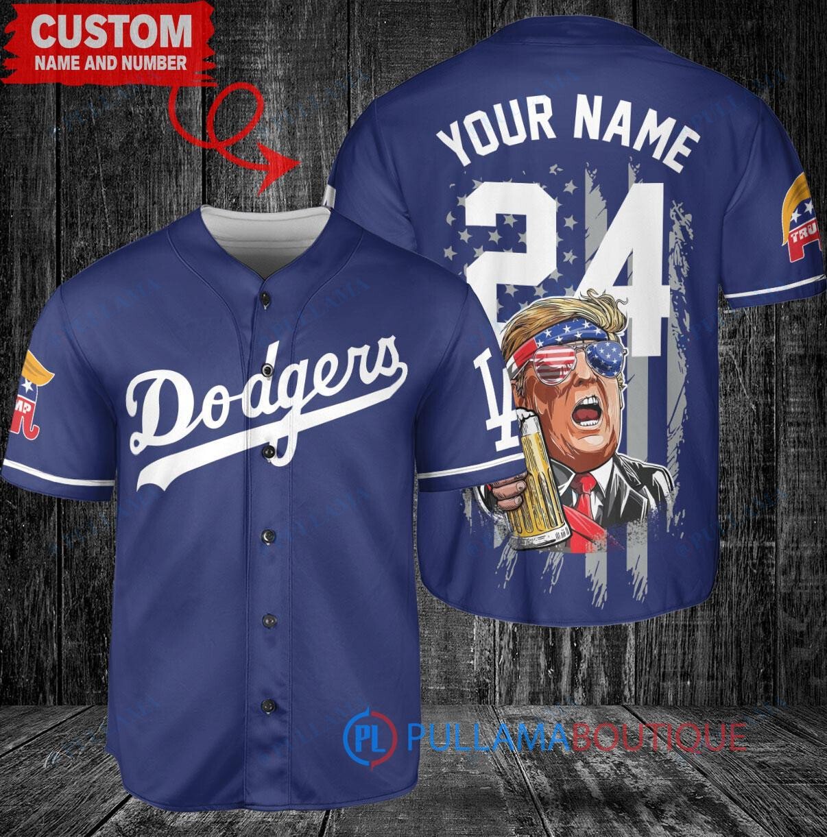 Los Angeles Dodgers x Limited Edition with World Series Trophy Custom Baseball Jersey Navy