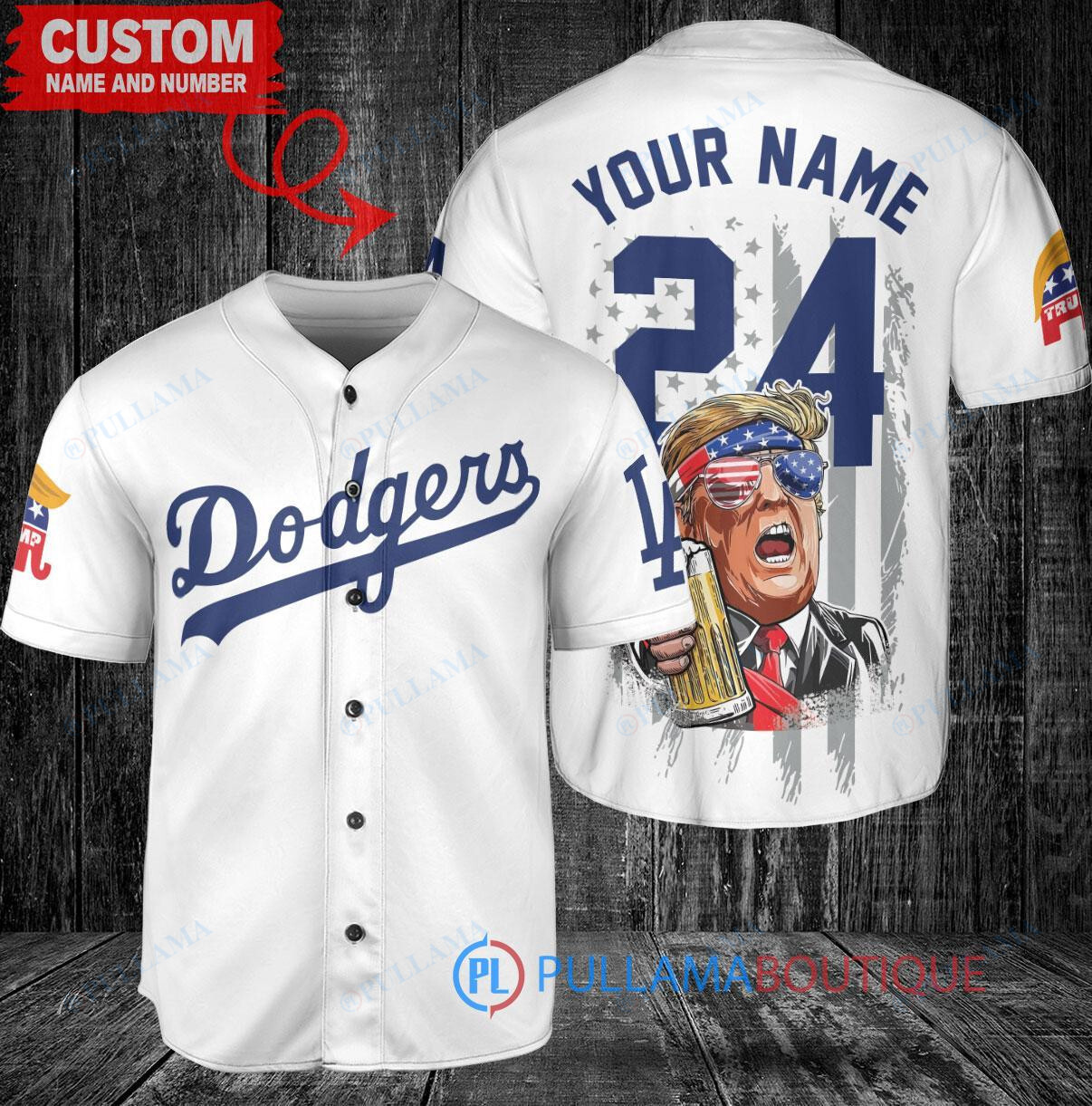 Los Angeles Dodgers x Limited Edition with World Series Trophy Custom Baseball Jersey White