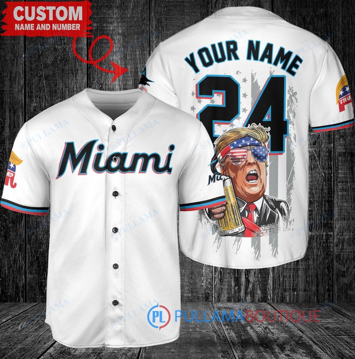 Miami Marlins x Limited Edition with World Series Trophy Custom Baseball Jersey White