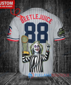 Minnesota Twins x Beetlejuice Halloween with World Series Trophy Custom Baseball Jersey Gray Road