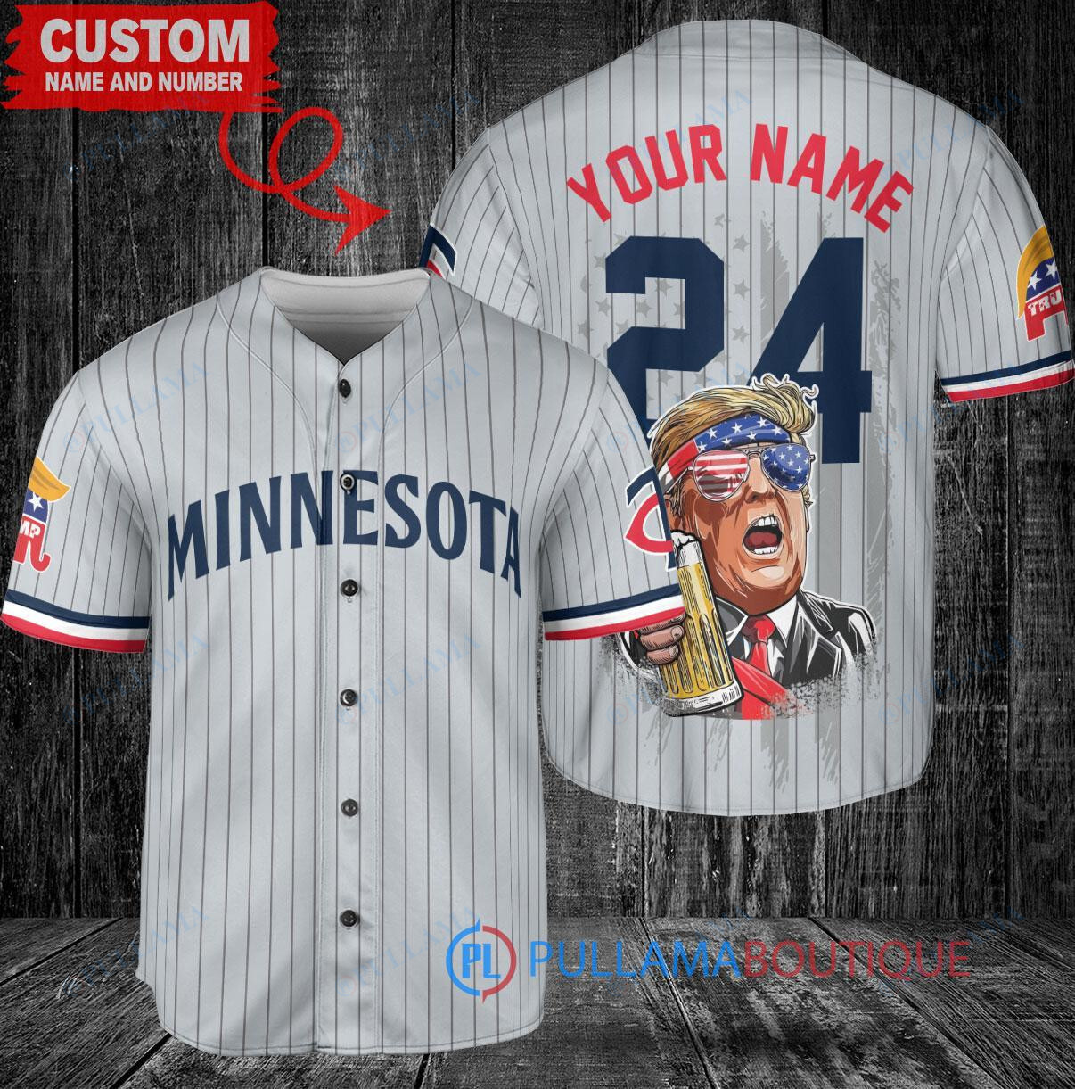 Minnesota Twins x Limited Edition with World Series Trophy Custom Baseball Jersey Gray Road