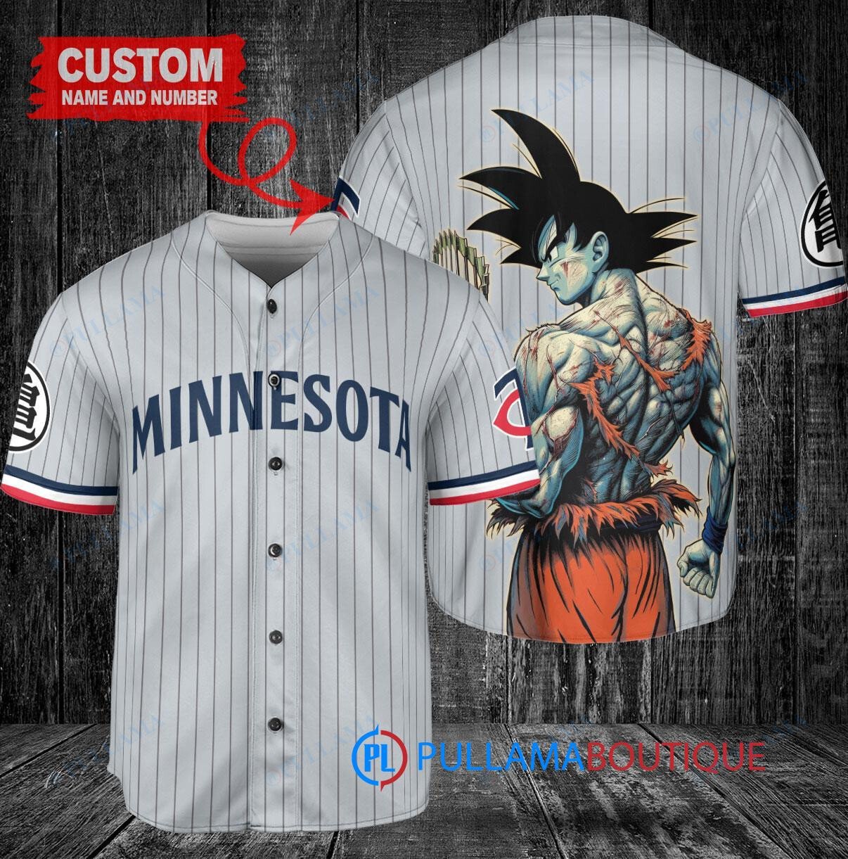 Minnesota Twins x Son Goku Kakarot Super Saiyan Dragon Ball Z with Trophy Baseball Jersey Gray Road