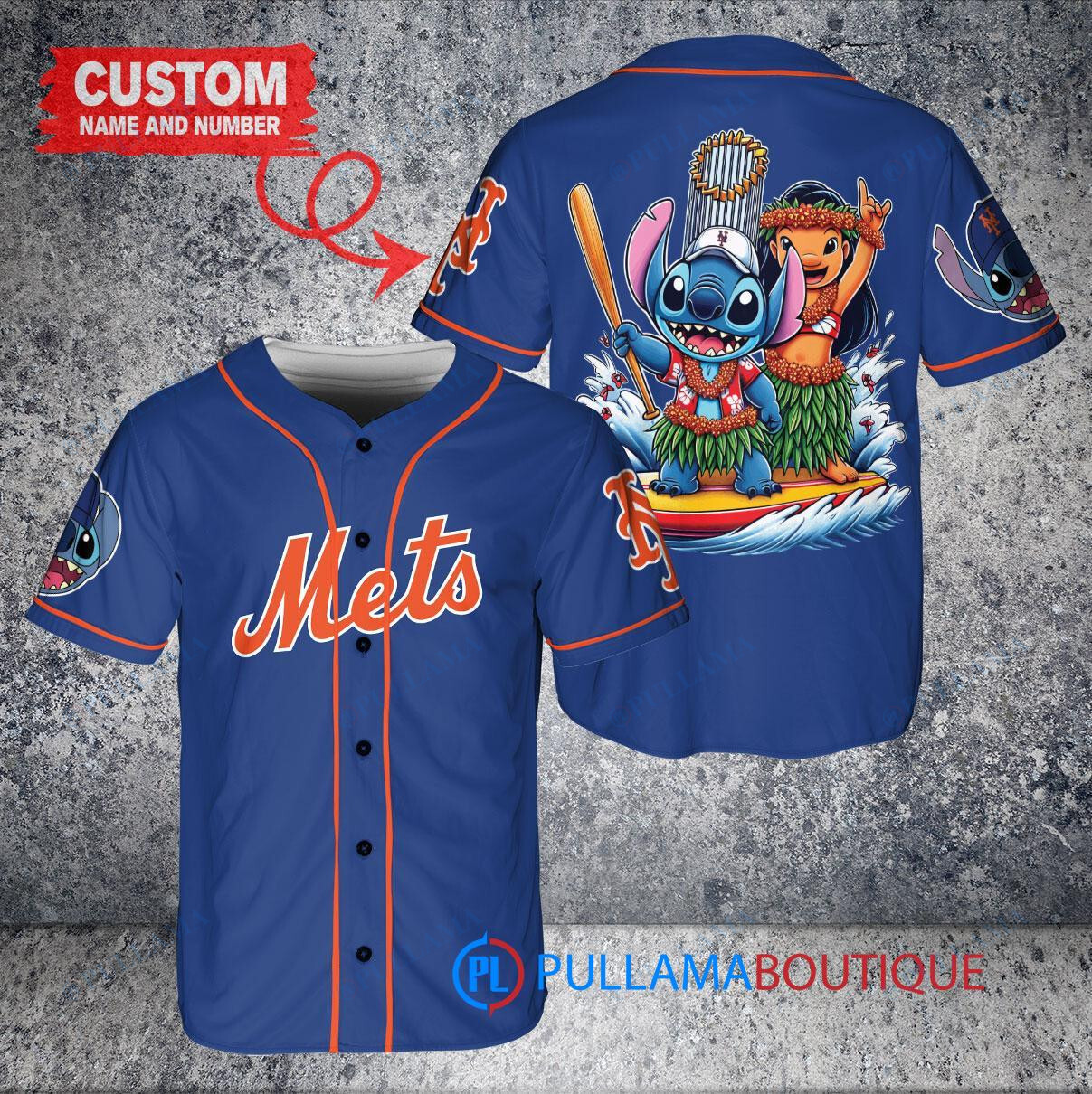 New York Mets x Lilo & Stitch with Trophy Baseball Jersey Royal