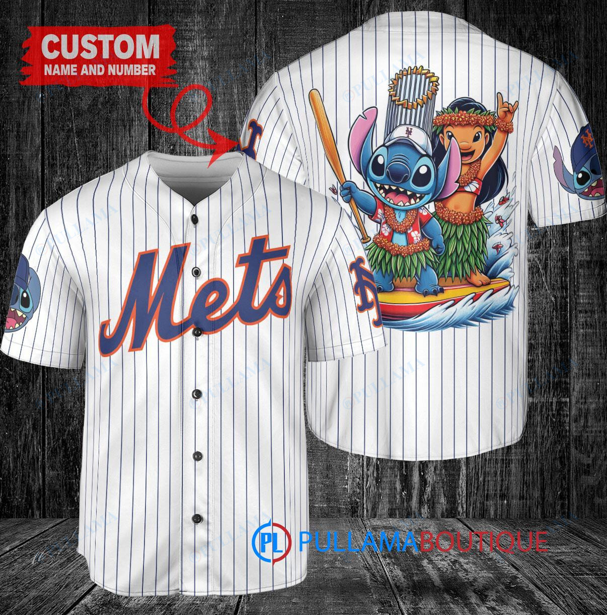 New York Mets x Lilo & Stitch with Trophy Baseball Jersey White