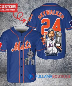 New York Mets x Luke Skywalker Star Wars with Trophy Custom Baseball Jersey Royal