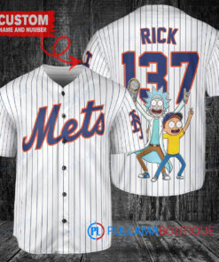 New York Mets x Rick and Morty with Trophy Custom Baseball Jersey White