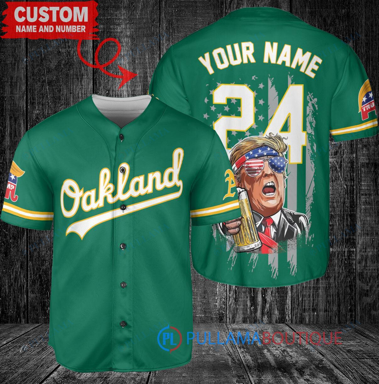 Oakland Athletics Limited Edition World Series Trophy Baseball Jersey Green