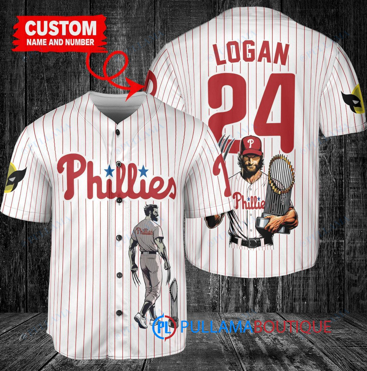 Philadelphia Phillies x Wolverine Logan with Trophy Custom Baseball Jersey White