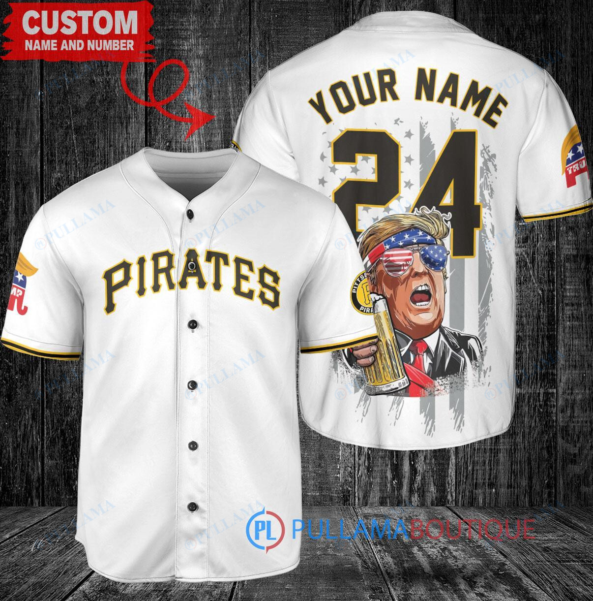 Pittsburgh Pirates x Limited Edition with World Series Trophy Custom Baseball Jersey White