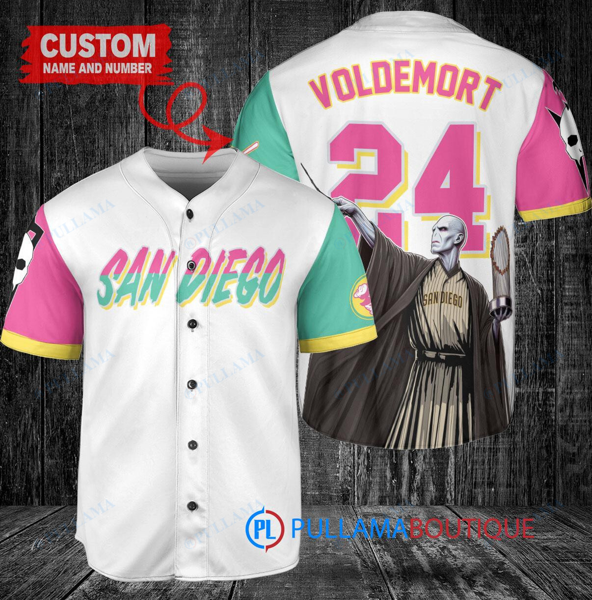 San Diego Padres x Lord Voldemort Baseball Jersey - White City Connect Trophy