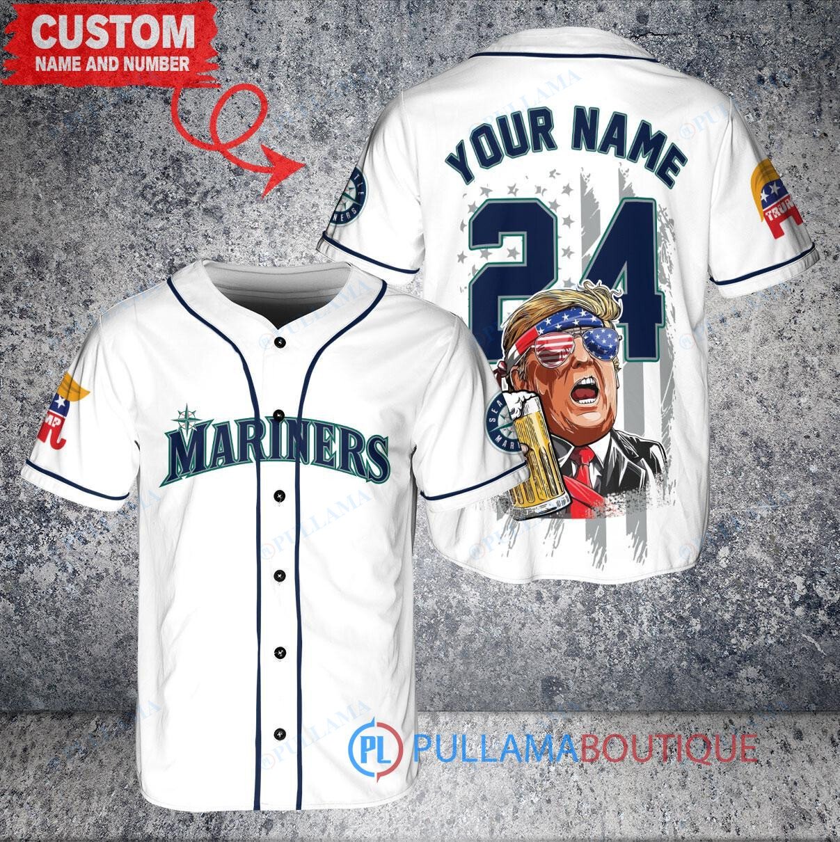 Seattle Mariners x Limited Edition with World Series Trophy Custom Baseball Jersey White