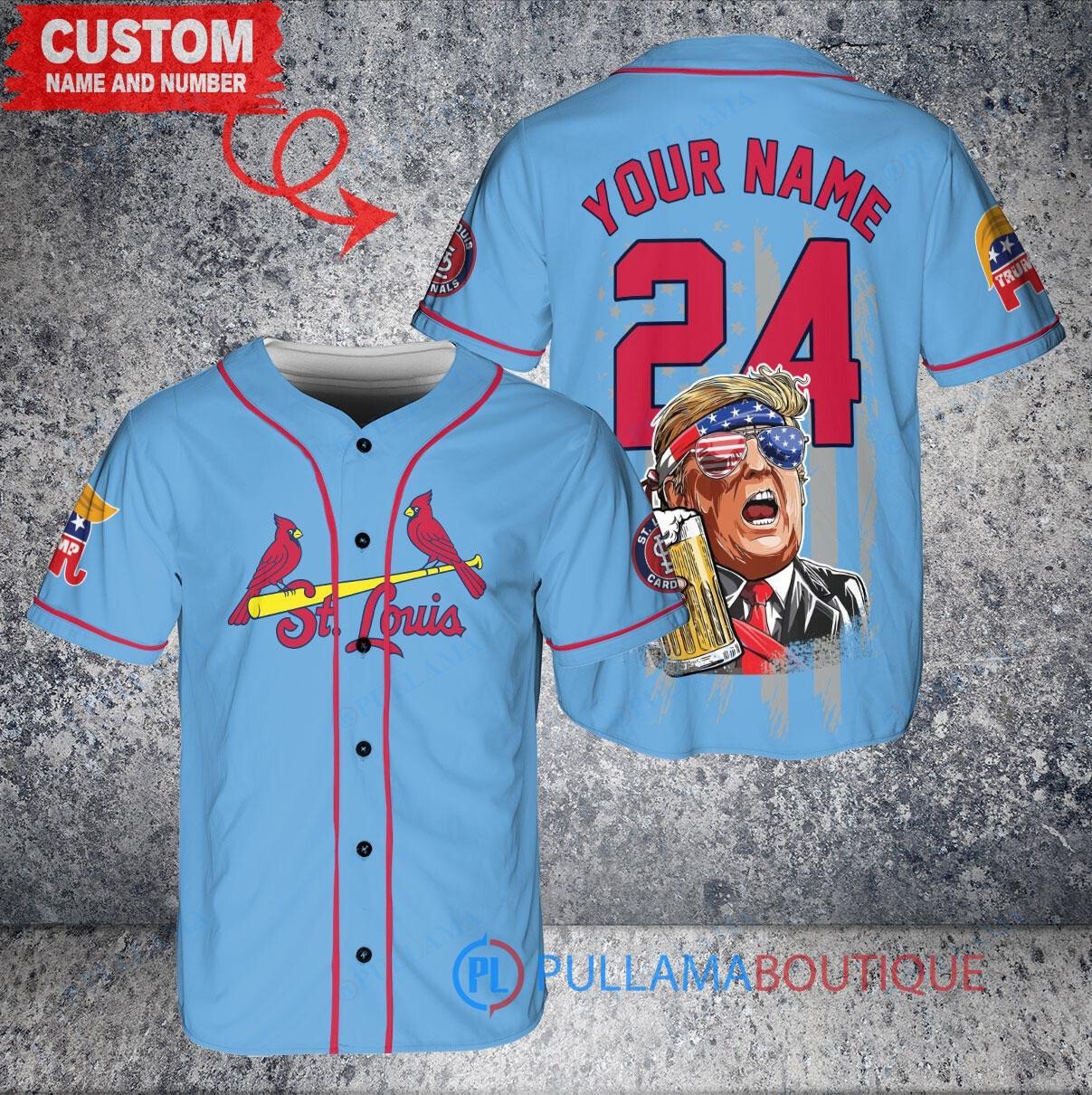St. Louis Cardinals Limited Edition World Series Trophy Baseball Jersey Blue