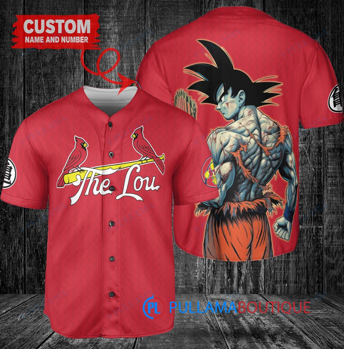 St. Louis Cardinals x Son Goku Kakarot Super Saiyan Dragon Ball Z with Trophy Baseball Jersey Red City Connect