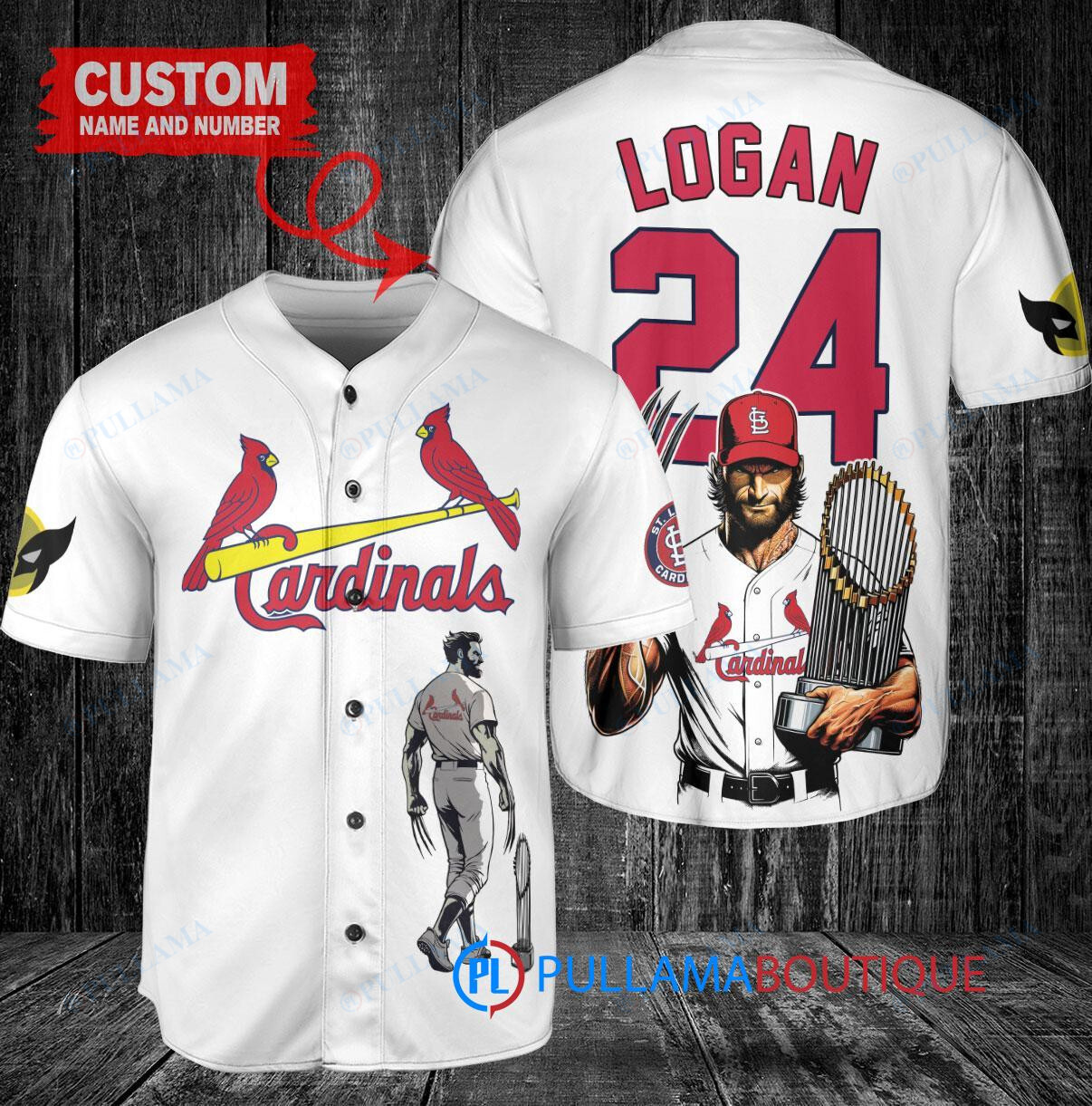 St. Louis Cardinals x Wolverine Logan with Trophy Custom Baseball Jersey White