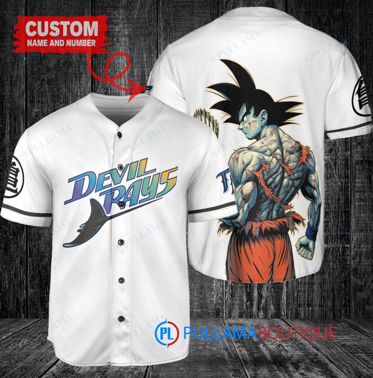 Tampa Bay Rays x Son Goku Kakarot Super Saiyan Dragon Ball Z with Trophy Baseball Jersey White Home Replica